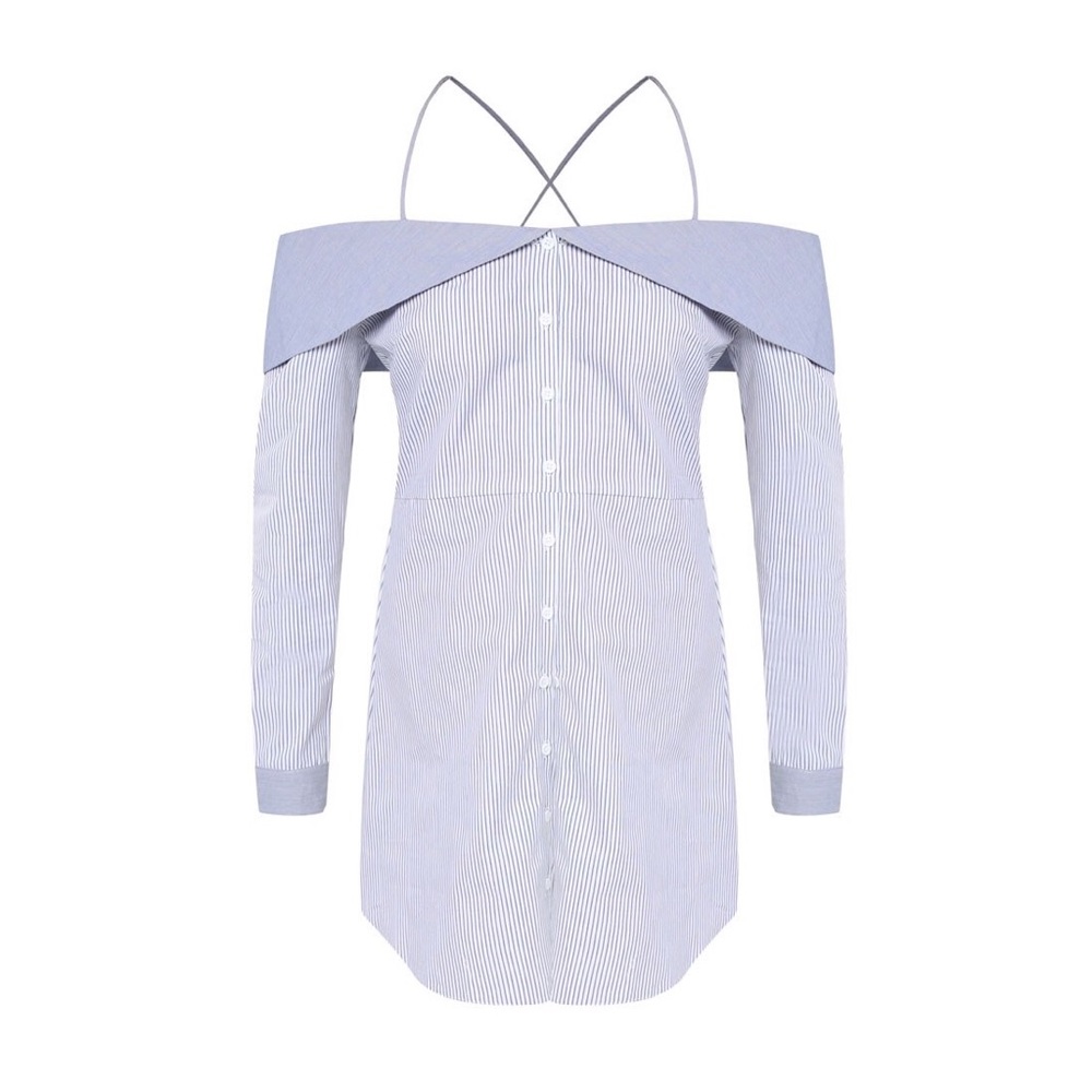 TOPSHOP STRIPE SHIRT DRESS - Picture 7 of 7